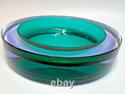 Vintage Murano Antonio Da Ros Cenedese Sommerso Glass Green Purple Ahstray Bowl