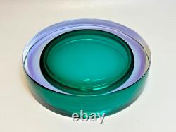 Vintage Murano Antonio Da Ros Cenedese Sommerso Glass Green Purple Ahstray Bowl