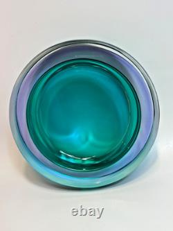 Vintage Murano Antonio Da Ros Cenedese Sommerso Glass Green Purple Ahstray Bowl
