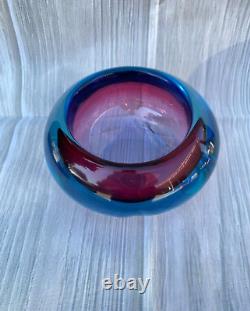 Vintage Murano Archimede Seguso Art Glass Geode Bowl