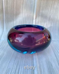 Vintage Murano Archimede Seguso Art Glass Geode Bowl