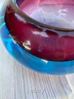 Vintage Murano Archimede Seguso Art Glass Geode Bowl