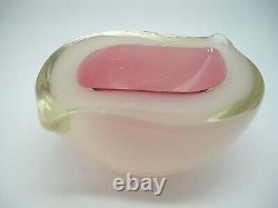 Vintage Murano Archimede Seguso triple cased opaline sommerso glass geode bowl