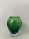 Vintage Murano Art Glass 7T Summerso Blue Green Fauceted Very Heavy 8.3 Lbs