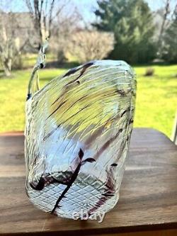 Vintage Murano Art Glass Abstract Swirl Patterned 15 Vase Split Vase