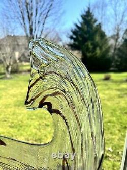 Vintage Murano Art Glass Abstract Swirl Patterned 15 Vase Split Vase