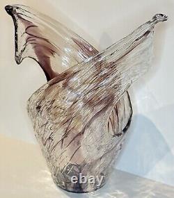 Vintage Murano Art Glass Abstract Swirl Patterned Vase