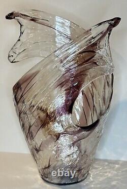 Vintage Murano Art Glass Abstract Swirl Patterned Vase