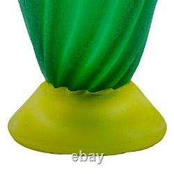 Vintage Murano Art Glass Amphora Vase Scavo Green yellow Roman Style 11.5