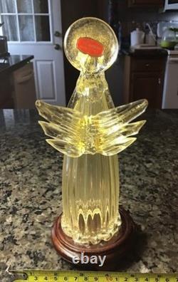 Vintage Murano Art Glass Angel Candle Holder Adventurine Gold Dust Flecks WithTAG