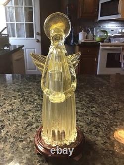 Vintage Murano Art Glass Angel Candle Holder Adventurine Gold Dust Flecks WithTAG