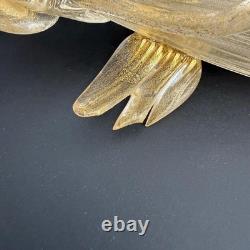 Vintage Murano Art Glass Angel Candle Holder Adventurine Gold Dust Flecks WithTAG