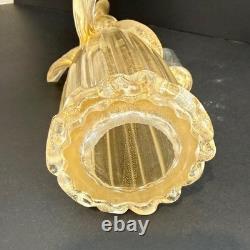 Vintage Murano Art Glass Angel Candle Holder Adventurine Gold Dust Flecks WithTAG