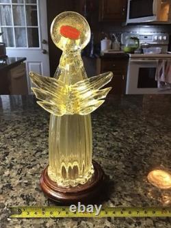 Vintage Murano Art Glass Angel Candle Holder Adventurine Gold Dust Flecks WithTAG