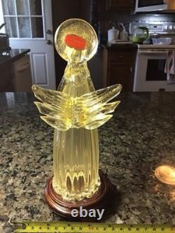 Vintage Murano Art Glass Angel Candle Holder Adventurine Gold Dust Flecks WithTAG