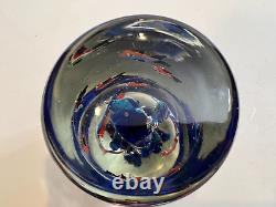 Vintage Murano Art Glass Aquarium Fish Tank Barrel Shaped Paperweight, 6 High