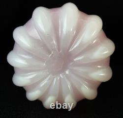 Vintage Murano Art Glass Archimede Seguso Ribbed Pink Alabaster Pitcher 8 3/8