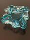 Vintage Murano Art Glass Ashtray Bowl Teal Aqua Italy