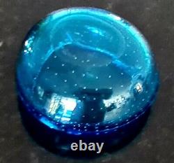 Vintage Murano Art Glass Ashtray blue controlled bubble Mid-Century. C1960s