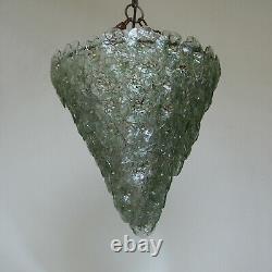 Vintage Murano Art Glass Barovier Toso Basket Pendant Ceiling Light Chandelier