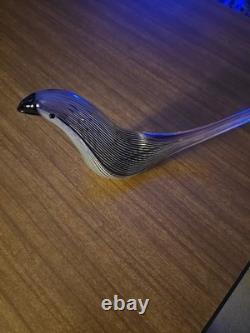 Vintage /Murano Art Glass Bird Dino Martens Mezza Filigrana Style Hand Blown