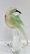 Vintage Murano Art Glass Bird Dove on Branch Figurine Tall 12 Gold Flecks Italy