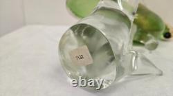 Vintage Murano Art Glass Bird Parrot Tall 14 Green Gold Flecks Statue