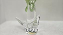 Vintage Murano Art Glass Bird Parrot Tall 14 Green Gold Flecks Statue