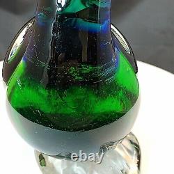 Vintage Murano Art Glass Blue/Green Pelican with Fish in Mouth 12 x 7