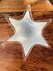 Vintage Murano Art Glass Blue & White Speckled Star Shaped Bowl Centerpiece 12.5