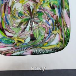 Vintage Murano Art Glass Bowl / Ashtray AVEM Tutti Frutti Latticino Lace Ribbon