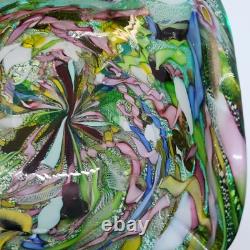 Vintage Murano Art Glass Bowl / Ashtray AVEM Tutti Frutti Latticino Lace Ribbon