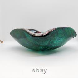 Vintage Murano Art Glass Bowl / Ashtray AVEM Tutti Frutti Latticino Lace Ribbon