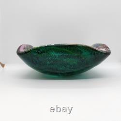 Vintage Murano Art Glass Bowl / Ashtray AVEM Tutti Frutti Latticino Lace Ribbon