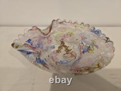 Vintage Murano Art Glass Bowl By Fratelli Toso