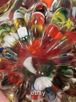 Vintage Murano Art Glass Bowl Dish Tutti Frutti Avem Millefiori Ribbons
