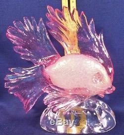 Vintage Murano Art Glass Cenedese Barbini Guiman Fighting Fish 9.5 X 9. Gold