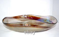 Vintage Murano Art Glass Centerpiece 17 Iridescent Swirl Mother of Pearl Italy