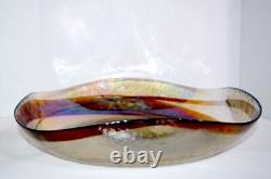 Vintage Murano Art Glass Centerpiece 17 Iridescent Swirl Mother of Pearl Italy