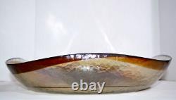 Vintage Murano Art Glass Centerpiece 17 Iridescent Swirl Mother of Pearl Italy