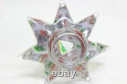 Vintage Murano Art Glass Christmas Tree Red White Green Swirls 7 1/2 Mid Cen