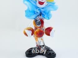 Vintage Murano Art Glass Clown Figurine, 1980s Circus Decor