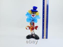 Vintage Murano Art Glass Clown Figurine, 1980s Circus Decor