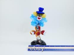 Vintage Murano Art Glass Clown Figurine, 1980s Circus Decor