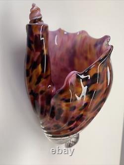 Vintage Murano Art Glass Decorative Conch Sea Shell Home Decor