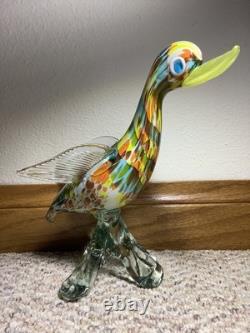 Vintage Murano Art Glass Duck Bird Statue Sculpture 11 High