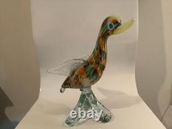 Vintage Murano Art Glass Duck Bird Statue Sculpture 11 High