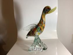 Vintage Murano Art Glass Duck Bird Statue Sculpture 11 High