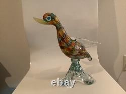 Vintage Murano Art Glass Duck Bird Statue Sculpture 11 High