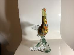 Vintage Murano Art Glass Duck Bird Statue Sculpture 11 High